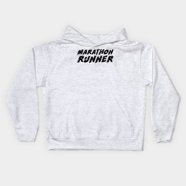 Marathon Runner Half Full 13.1 26.2 10k 5k Run Race Kids Hoodie by charlescheshire